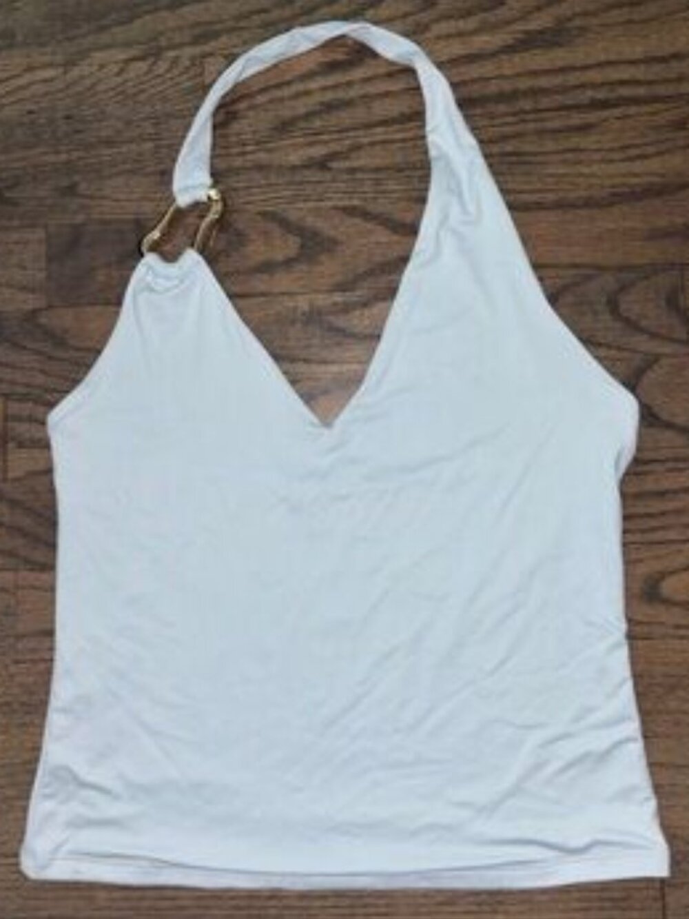 Pink Republic Blue Halter V-Neck Camisole with Gold Ring